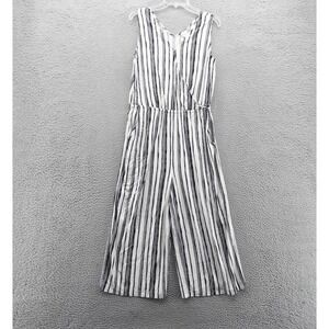 Chicos Gaucho Pants‎ Jumpsuit Size 0.5 US 6 White Black Womens Wide Leg Rayon